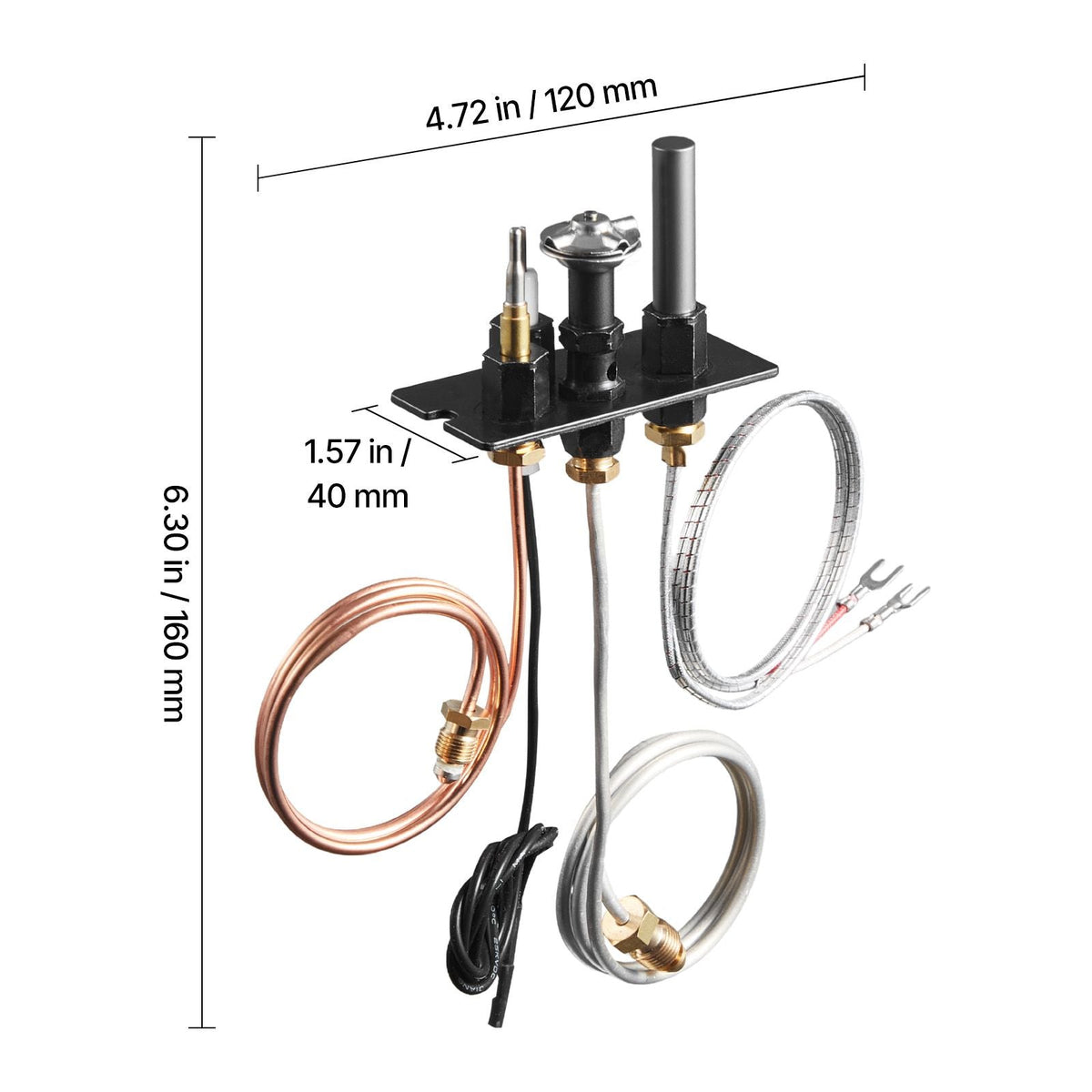 Gas Pilot Assembly, OE 69L17, 69L1701, 904405, J4117, 108084-02 Fireplace Gas Pilot Assembly Kit, Natural Gas Ignition Replacement, Compatible with Lennox, Superior, Astria Models, Black