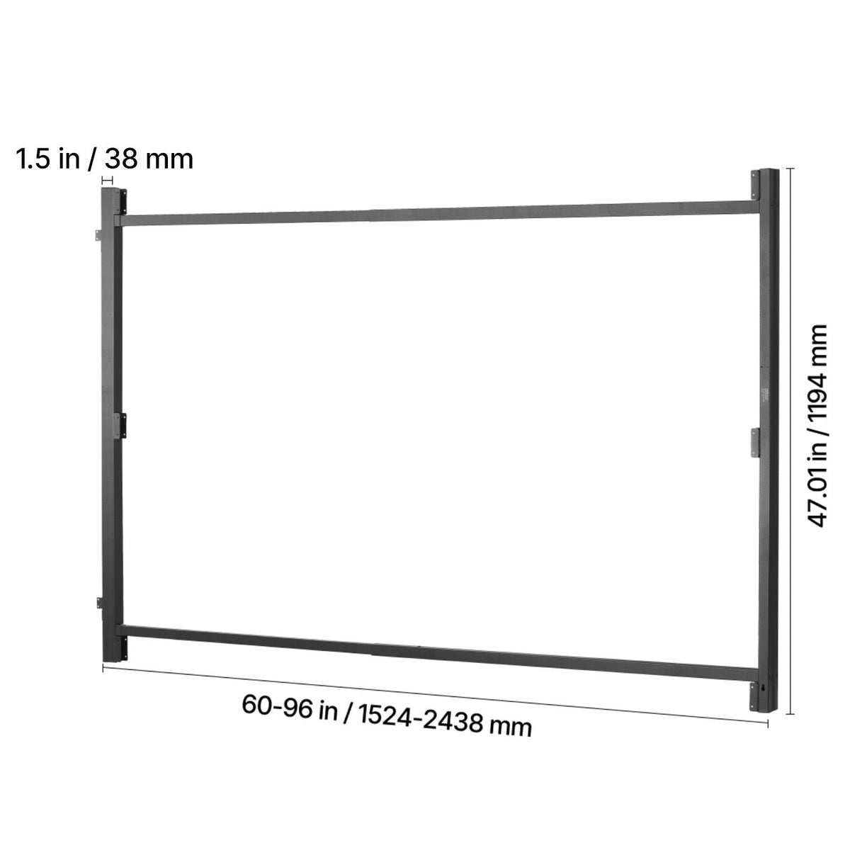 Gate Building Kit, Fits 60 to 96 in Wide Openings, Up from 4 to 5 ft High Fence, Adjustable Gate Building Kit, Anti Sag Full Gate Frame Kit with Latch Lock and Screws, for Wooden Fence, Iron