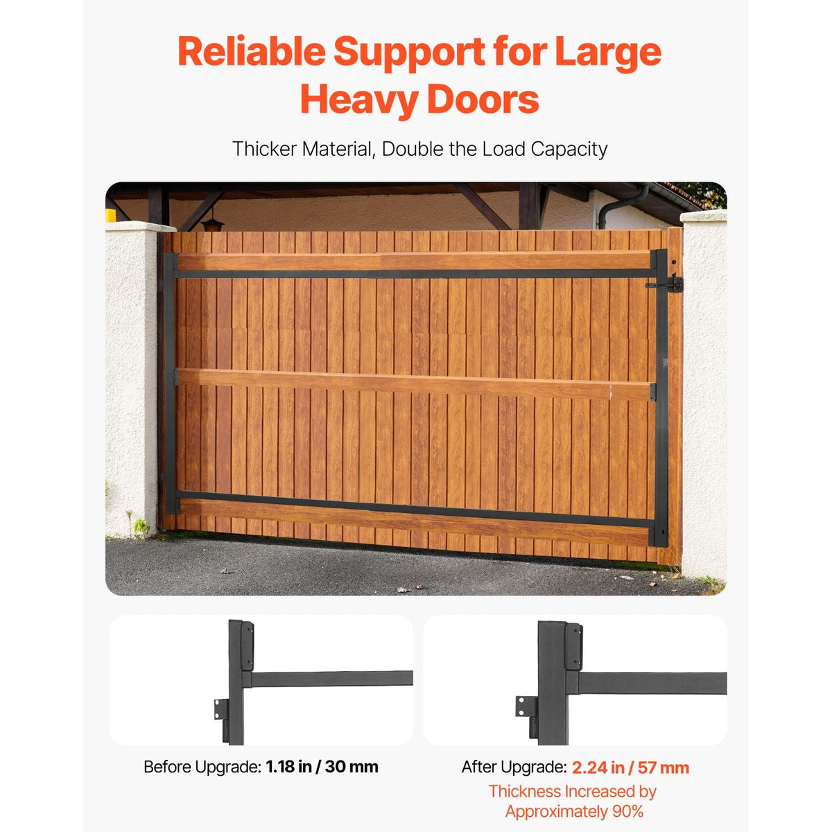 Gate Building Kit, Fits 60 to 96 in Wide Openings, Up from 4 to 5 ft High Fence, Adjustable Gate Building Kit, Anti Sag Full Gate Frame Kit with Latch Lock and Screws, for Wooden Fence, Iron