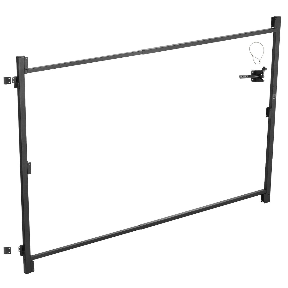 Gate Building Kit, Fits 60 to 96 in Wide Openings, Up from 6 to 7 ft High Fence, Adjustable Gate Building Kit, Anti Sag Full Gate Frame Kit with Latch Lock, Screw, for Wooden Fence, Iron, Black