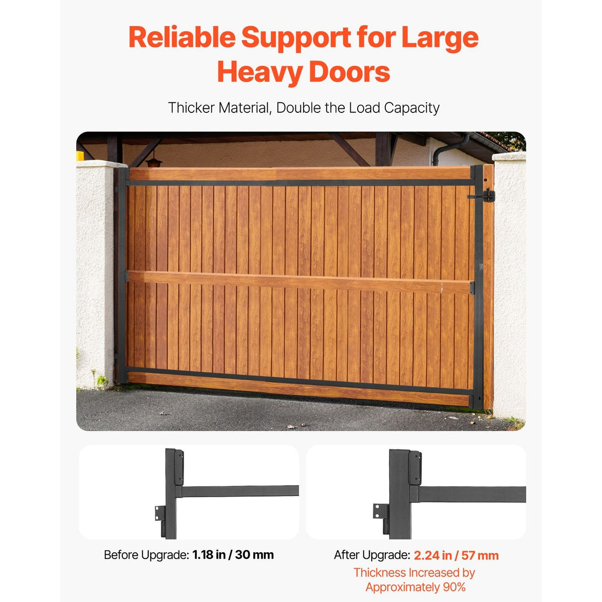 Gate Building Kit, Fits 60 to 96 in Wide Openings, Up from 6 to 7 ft High Fence, Adjustable Gate Building Kit, Anti Sag Full Gate Frame Kit with Latch Lock, Screw, for Wooden Fence, Iron, Black