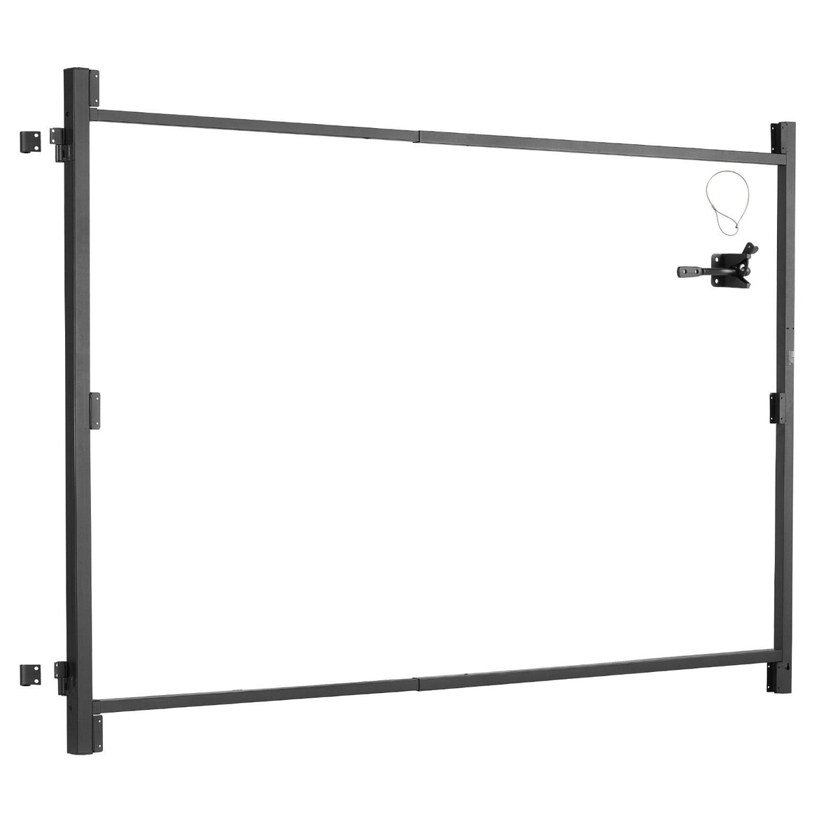 Gate Building Kit, Fits 60 to 96 in Wide Openings, Up from 6 to 7 ft High Fence, Adjustable Gate Building Kit, Anti Sag Full Gate Frame Kit with Latch Lock, Screw, for Wooden Fence, Iron, Black