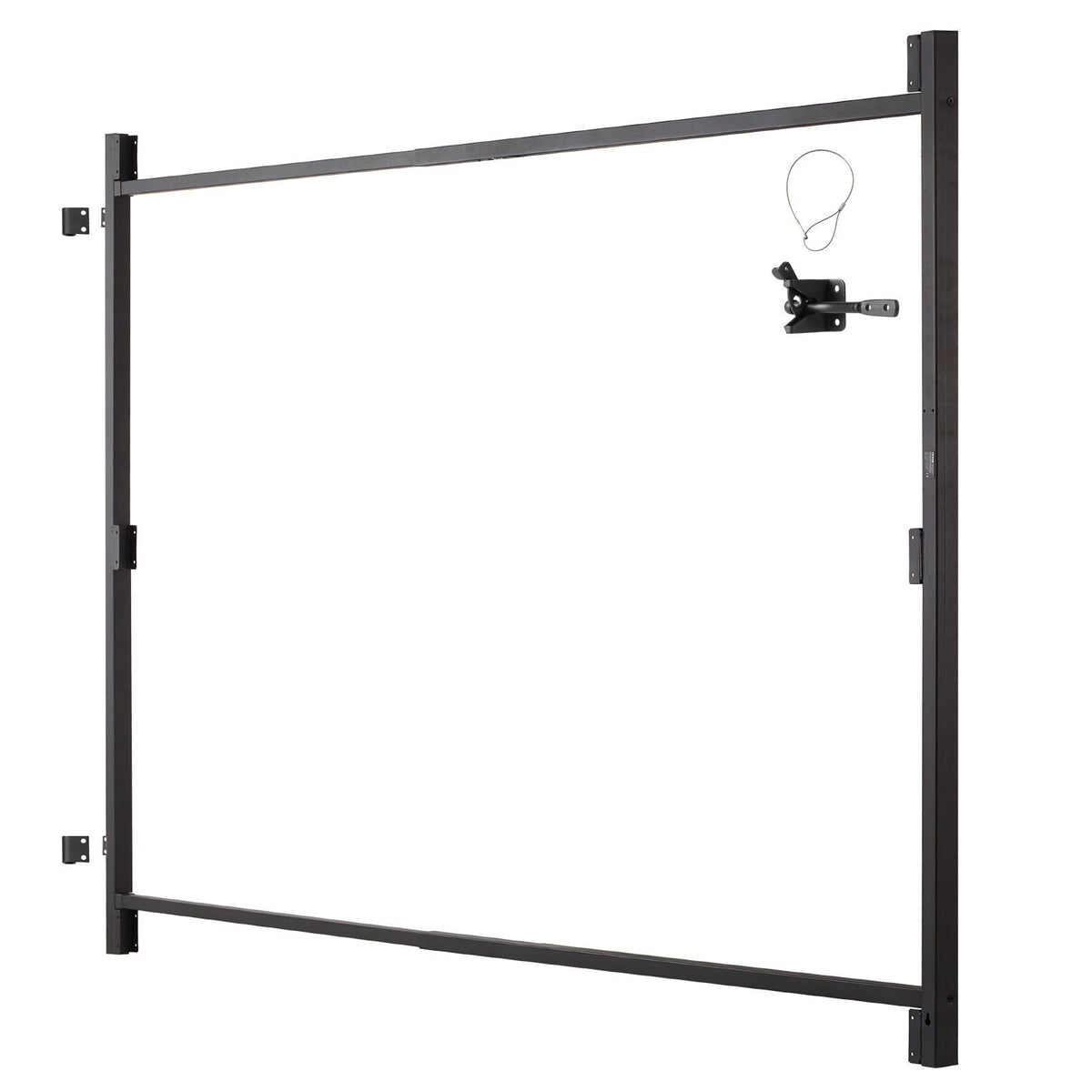Gate Building Kit, Fits 60 to 96 in Wide Openings, Up from 6 to 7 ft High Fence, Adjustable Gate Building Kit, Anti Sag Full Gate Frame Kit with Latch Lock, Screw, for Wooden Fence, Iron, Black