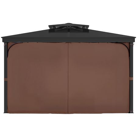 Gazebo Curtains Outdoor, Fit Most 10' x 10' x 6.9' Gazebos, 4-Panel Sidewall Gazebo Privacy Curtains with Zippers, Outdoor Curtain Replacement for Patio Canopy, Only Curtain, Coffee