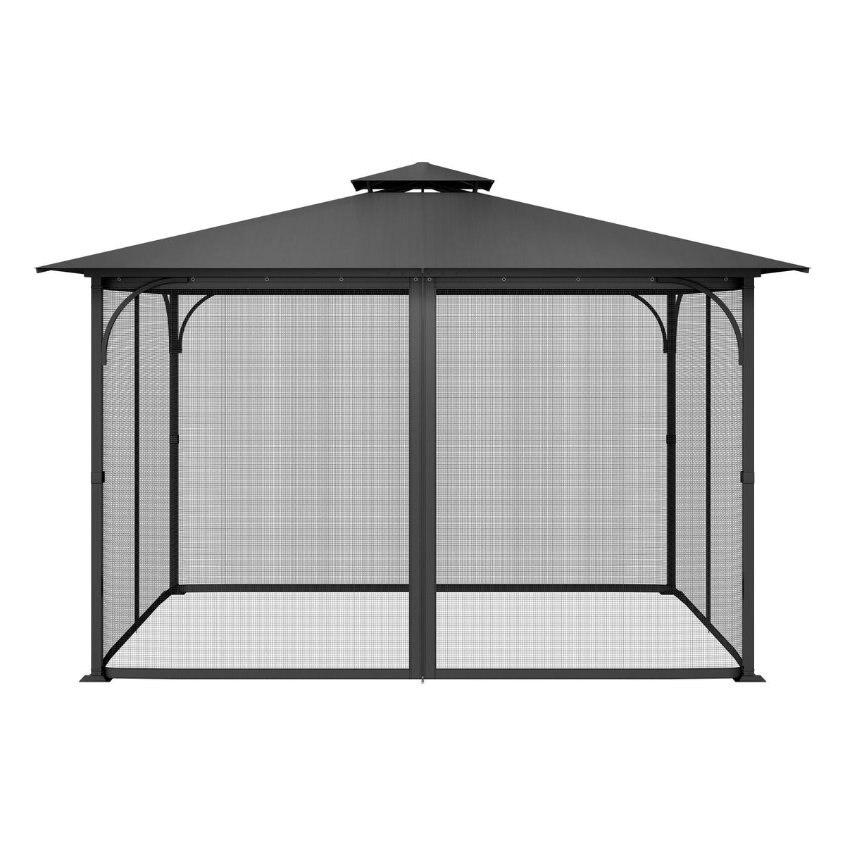 Gazebo Netting Replacement, Fit Most 10 x 13 x 6.8 FT Gazebo Curtain, Outdoor Garden Net, 4-Panel Sidewall Mesh Net, Patio Midge Netting with Double Zipper, Canopy Screen (Netting Only)