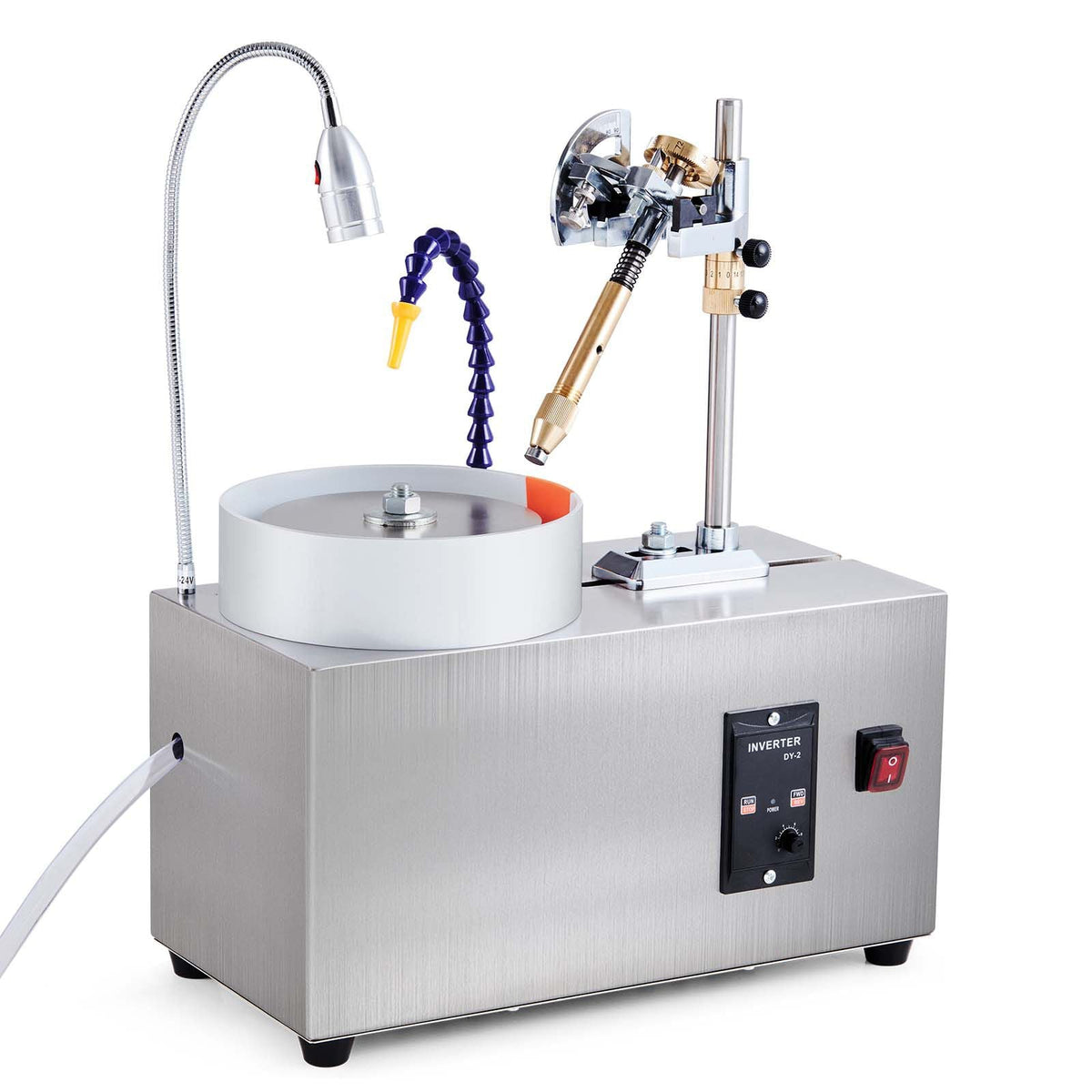 Gem Faceting Machine, 180W Jade Grinding Polishing Machine 0-2980RPM Adjustable Rotating Speed, Rock Jewel Angle Polisher with Precise Mechanical Manipulator & Scale Gem Jade Stone Crystal