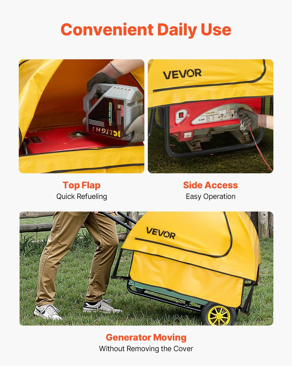 Generator Cover Universal Waterproof Cover 36x26x26in for 70-108in Yellow
