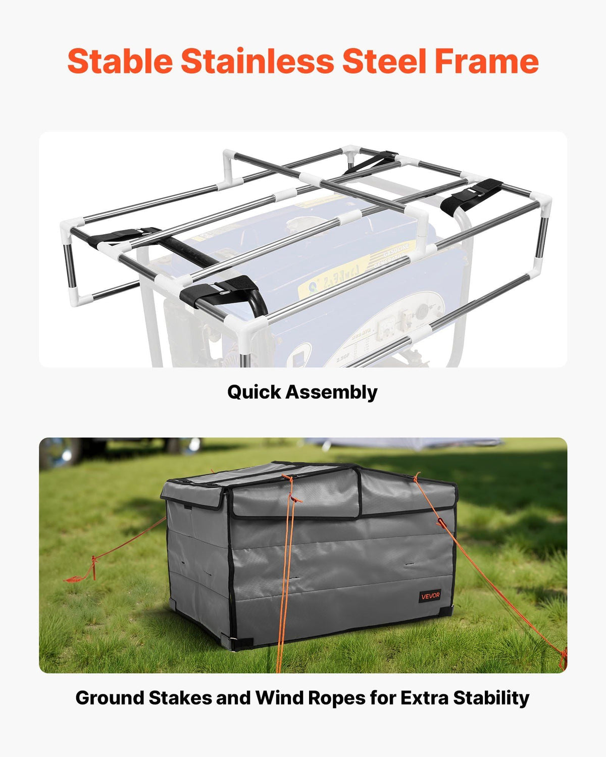 Generator Cover Universal Waterproof Cover 420D 34x26x21in for 3500-12000W