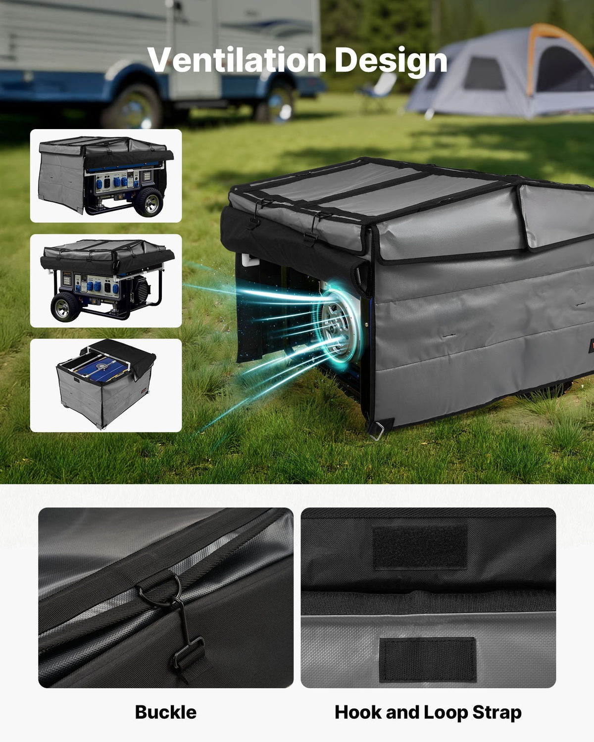 Generator Cover Universal Waterproof Cover 420D 34x26x21in for 3500-12000W