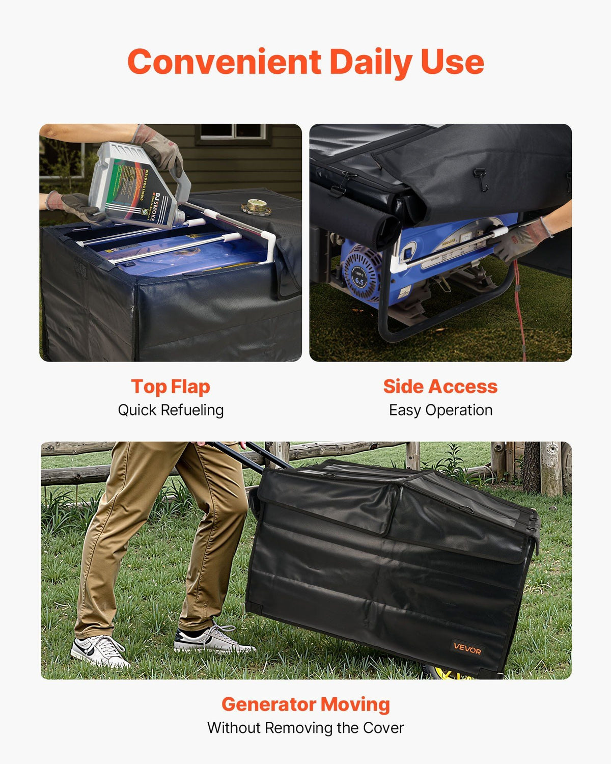 Generator Cover Universal Waterproof Cover 420D for 3500-12000W 34x26x21in