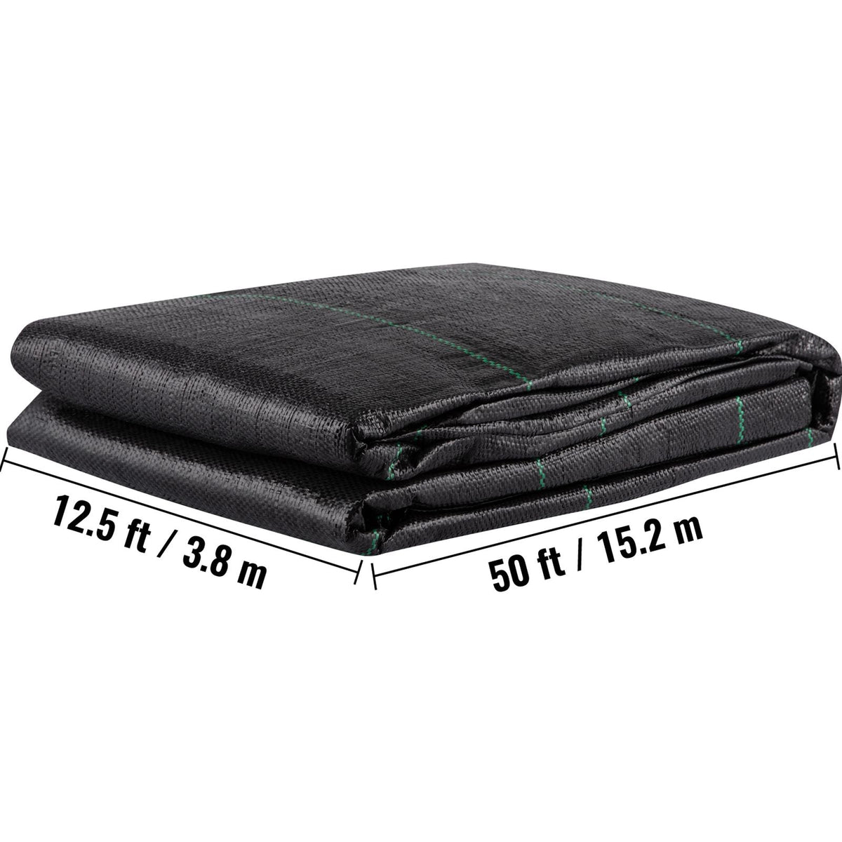 Geotextile Fabric, 12.5 x 50 ft 3.5oz Woven PP Driveway Drain Cloth with 600lbs Tensile Strength, Heavy Duty Underlayment for Soil Stabilization, Landscaping, Weed Barrier, 12.5FT50FT-3.5OZ, Bla