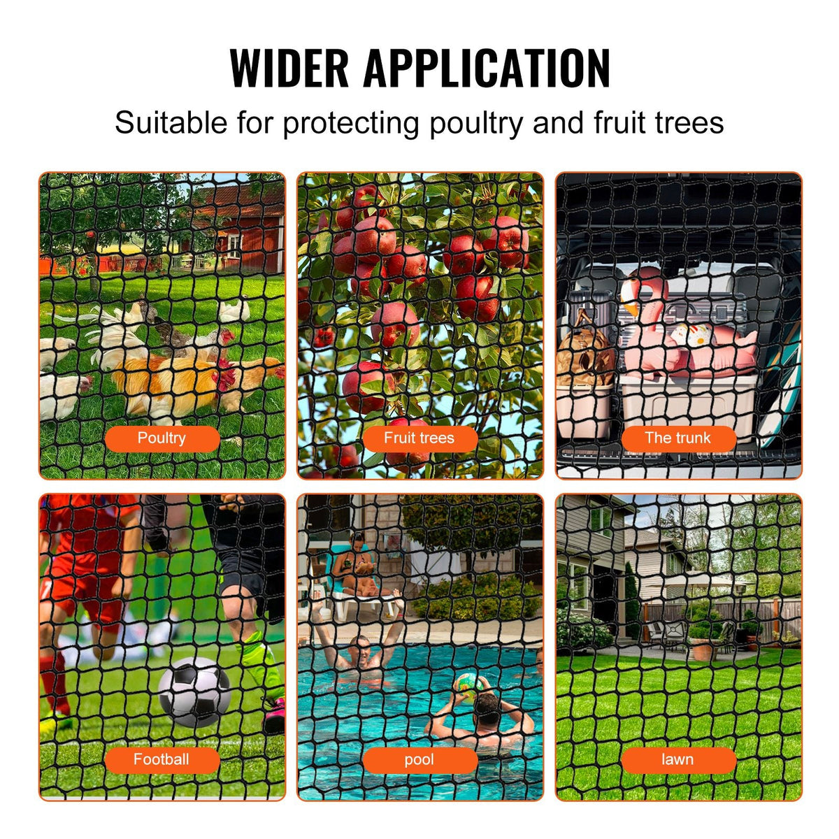 Golf Net, 10x15ft Golf Practice Net, Indoor Hitting Net for Golf, Baseball, Hockey, Soccer, Heavy Duty Nylon DIY Ball Net, Sports Netting Barrier for Backyard Driving Training Swing (Net Only)