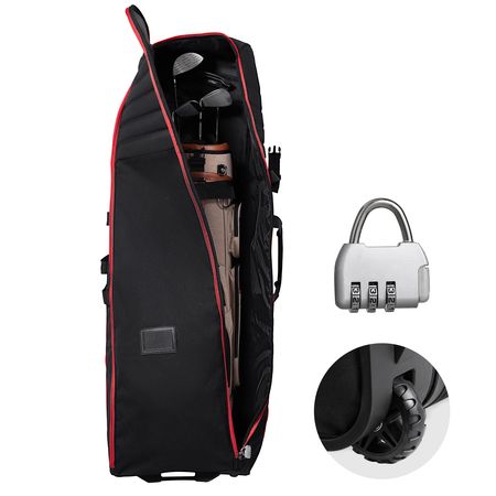 Golf Travel Bag, Outdoors Soft-Sided Golf Travel Cover Case, Heavy Duty 1000D Nylon Wear-Resistant, Padded Golf Luggage Case Cover with Wheels, Foldable Golf Club Storage Bag for Airlines