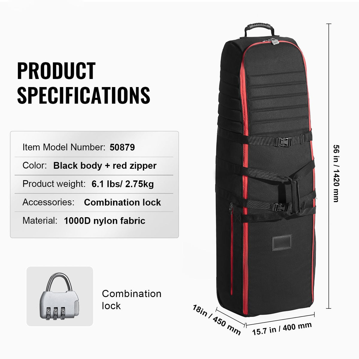 Golf Travel Bag, Outdoors Soft-Sided Golf Travel Cover Case, Heavy Duty 1000D Nylon Wear-Resistant, Padded Golf Luggage Case Cover with Wheels, Foldable Golf Club Storage Bag for Airlines