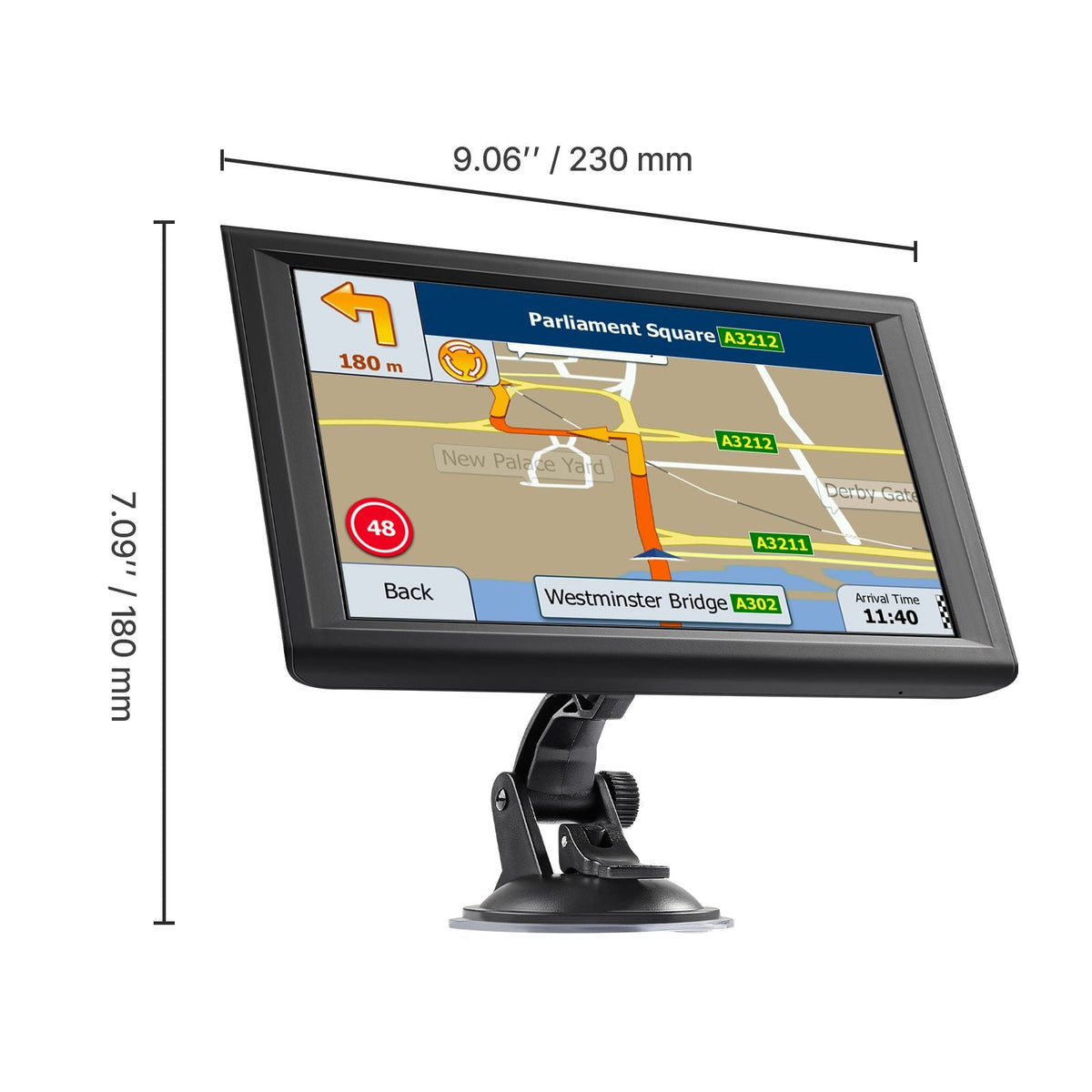 GPS Navigator for Car, 9 inch Touch Screen 16GB GPS Navigation System with Built-in Dash Cam, Voice Turn-by-Turn Guidance, Speed and Red Light Warning, Custom Truck Routing, for Car Truck RV