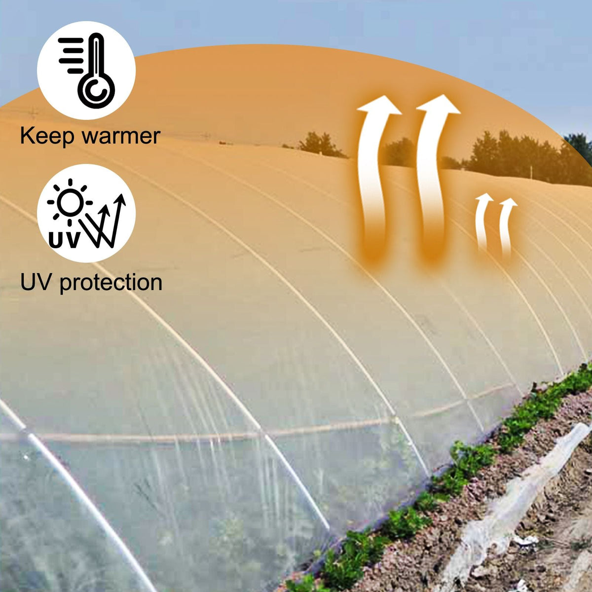 Greenhouse Film 15 x 40 ft, Greenhouse Polyethylene Film 6 Mil Thickness, Greenhouse Plastic Greenhouse Clear Plastic Film UV Resistant, Polyethylene Film Keep Warming, Superior Strength