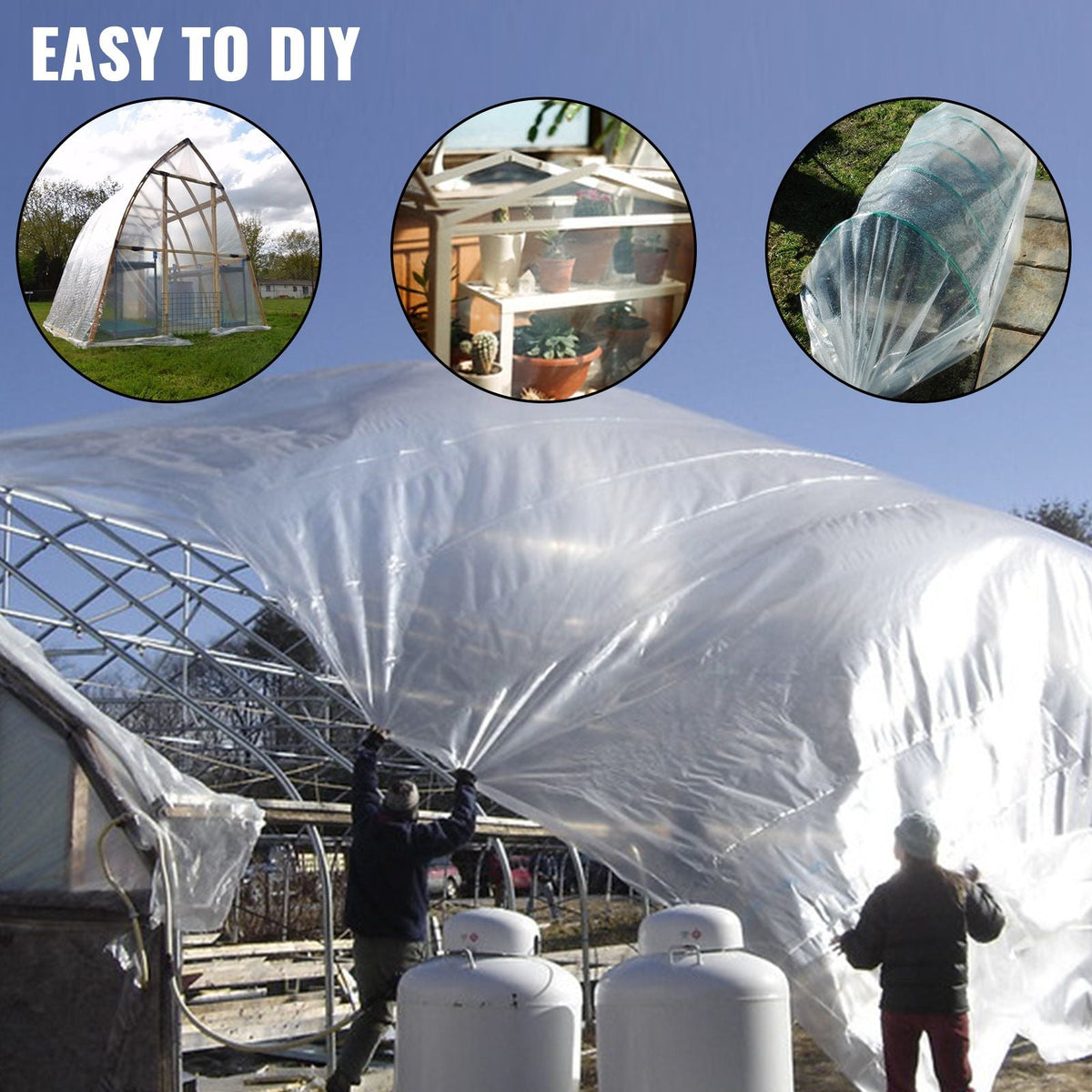 Greenhouse Film 15 x 40 ft, Greenhouse Polyethylene Film 6 Mil Thickness, Greenhouse Plastic Greenhouse Clear Plastic Film UV Resistant, Polyethylene Film Keep Warming, Superior Strength
