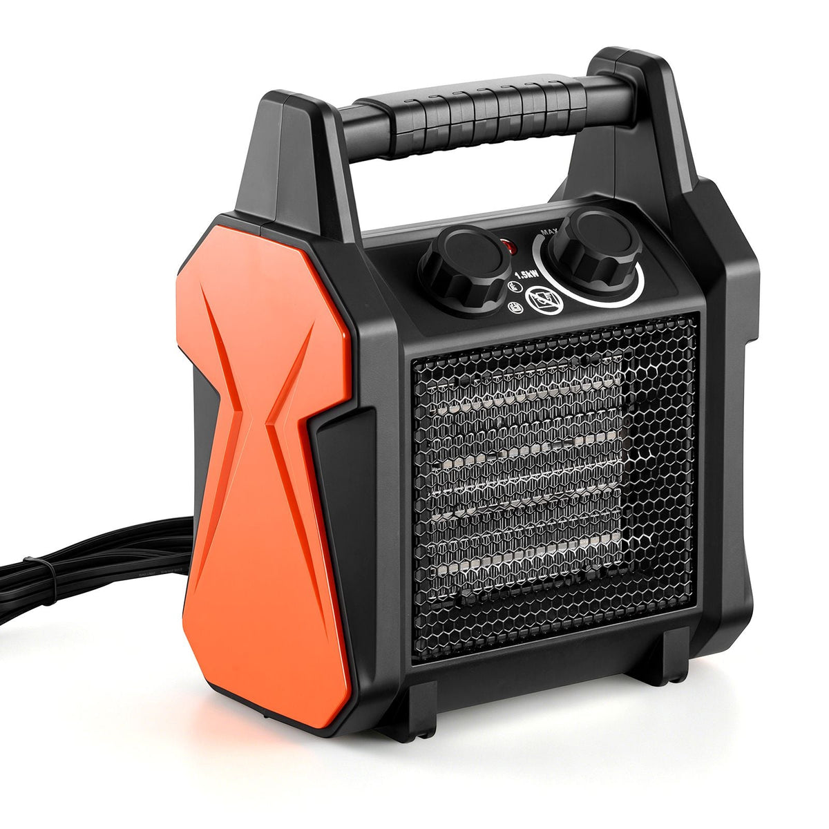 Greenhouse Heater, 1500W Electric PTC Space Heater with Fan, Low & High Heat Modes, Overheat Protection, Tip-Over Shut-Off, Portable for Grow Tent, Small Greenhouse, Flower Room, Home Office