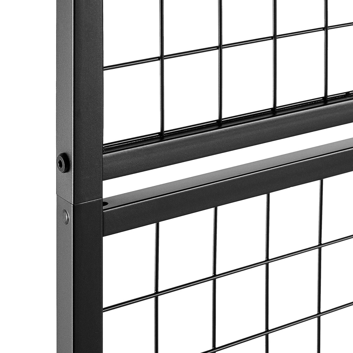 Grid Wall Panel, 1.9 x 5.4 ft Wire Grid Panels Display Rack, Movable Art Display Shelf with Wheels and 10 Hooks, Black Carbon Steel Gridwall for Craft Show, Decoration, Storage, Notice Board