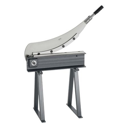 Guillotine Shear, 20 in Bed Width Benchtop Cutter, Manual Hand Plate Shear for Metal Sheet Processing, with Q235 Material, High Precision, Stand, for PCB Board, Aluminum, Steel, Copper, Plastic