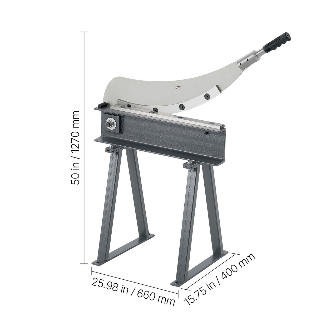 Guillotine Shear, 20 in Bed Width Benchtop Cutter, Manual Hand Plate Shear for Metal Sheet Processing, with Q235 Material, High Precision, Stand, for PCB Board, Aluminum, Steel, Copper, Plastic