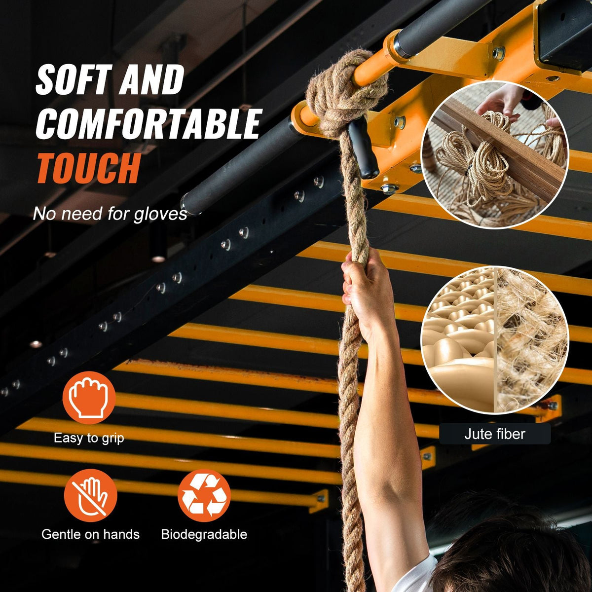Gym Climbing Rope, 1" Diameter 100 ft Length Gym Fitness Training Rope, Gym Exercise Workout Rope for Adults, Climbing Rope for Fitness and Strength Training, Climbing Exercise, Home Workout