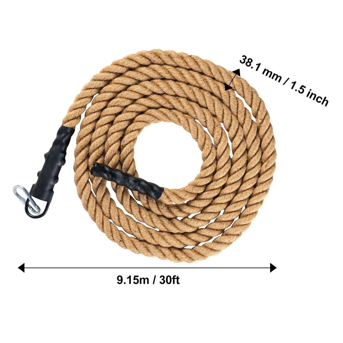 Gym Climbing Rope, 1.5" Diameter 30 ft Length Gym Fitness Training Rope, Gym Exercise Workout Rope for Adults, Climbing Rope for Fitness and Strength Training, Climbing Exercise, Home Workout