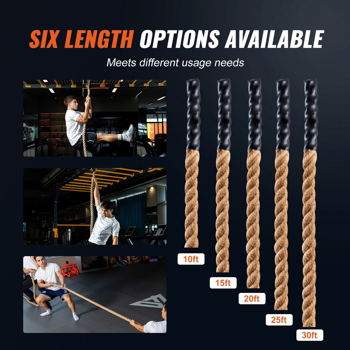 Gym Climbing Rope, 1.5" Diameter 30 ft Length Gym Fitness Training Rope, Gym Exercise Workout Rope for Adults, Climbing Rope for Fitness and Strength Training, Climbing Exercise, Home Workout