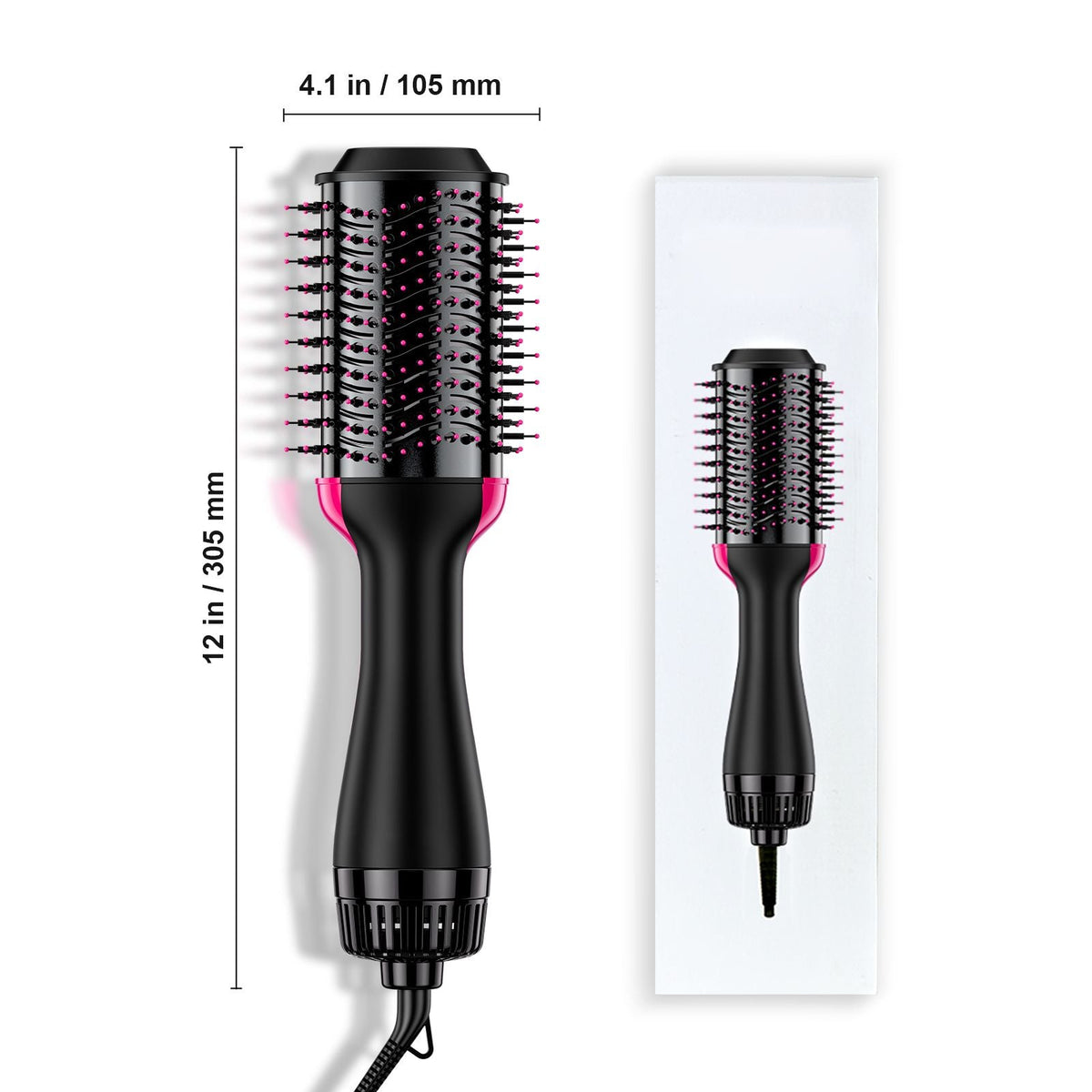 Hair Blow Dryer Brush, 4 in 1 Ionic Hair Dryer and Styler Volumizer with 2.95" Ceramic Coating Oval Barrel & 3 Heat Settings, Professional Hot Air Styling Brush for Straightening Drying Curling