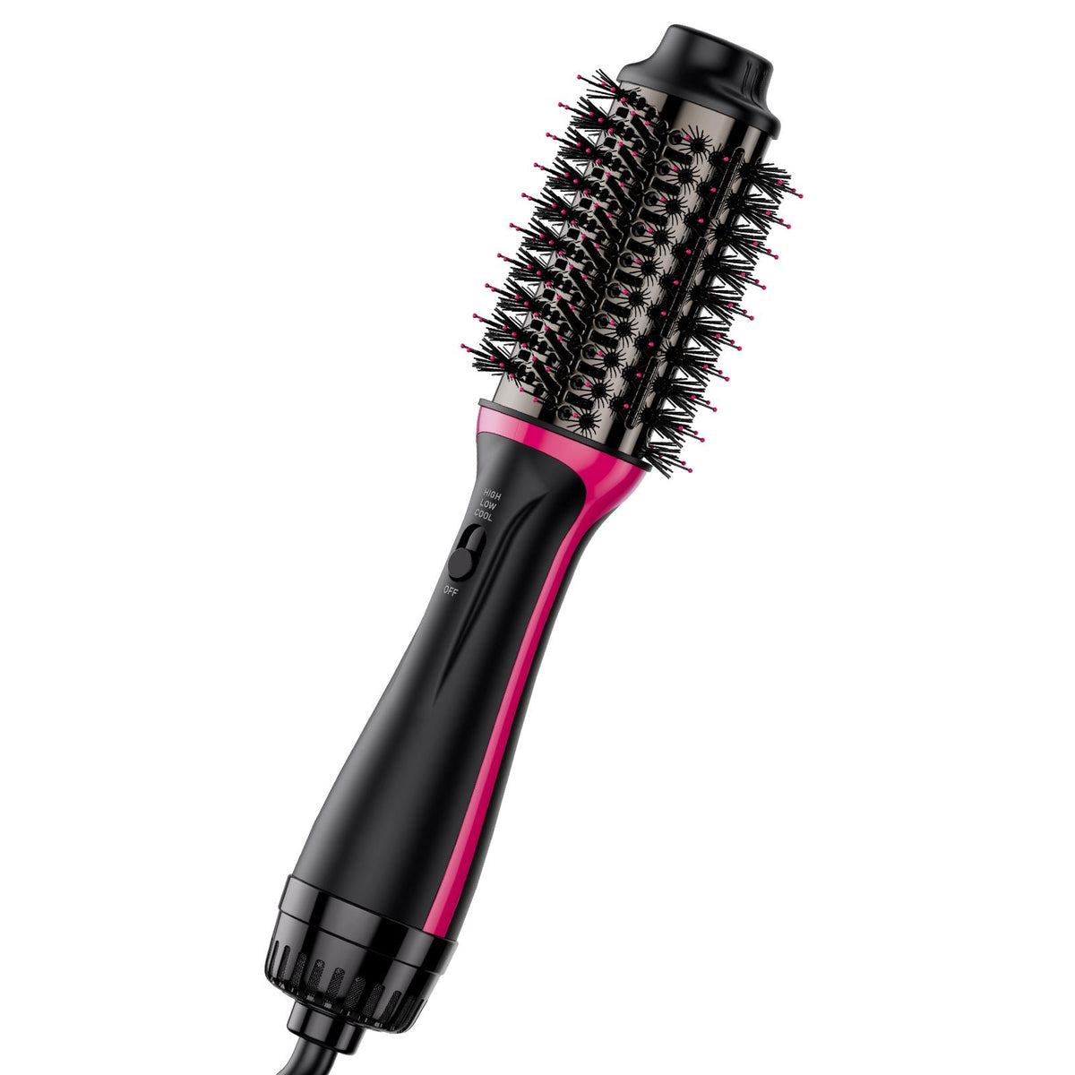 Hair Blow Dryer Brush, 4 in 1 Ionic Hair Dryer Styler and Volumizer with Electroplated Titanium & 2.56" Ceramic Coating Oval Barrel, 3-Temp Hot Air Styling Brush for Drying Straightening Curling