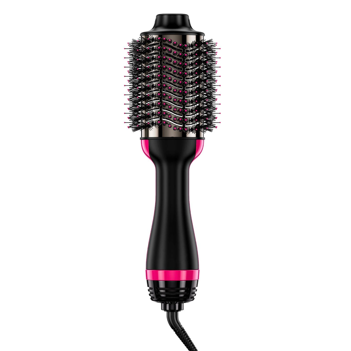 Hair Blow Dryer Brush, 4 in 1 Ionic Hair Dryer Styler and Volumizer with Electroplated Titanium & 2.95" Ceramic Coating Oval Barrel, 3-Temp Hot Air Styling Brush for Drying Straightening Curling