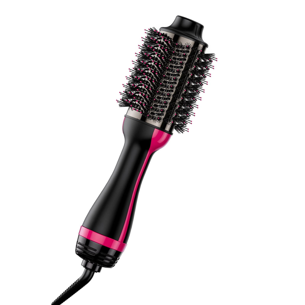 Hair Blow Dryer Brush, 4 in 1 Ionic Hair Dryer Styler and Volumizer with Electroplated Titanium & 2.95" Ceramic Coating Oval Barrel, 3-Temp Hot Air Styling Brush for Drying Straightening Curling