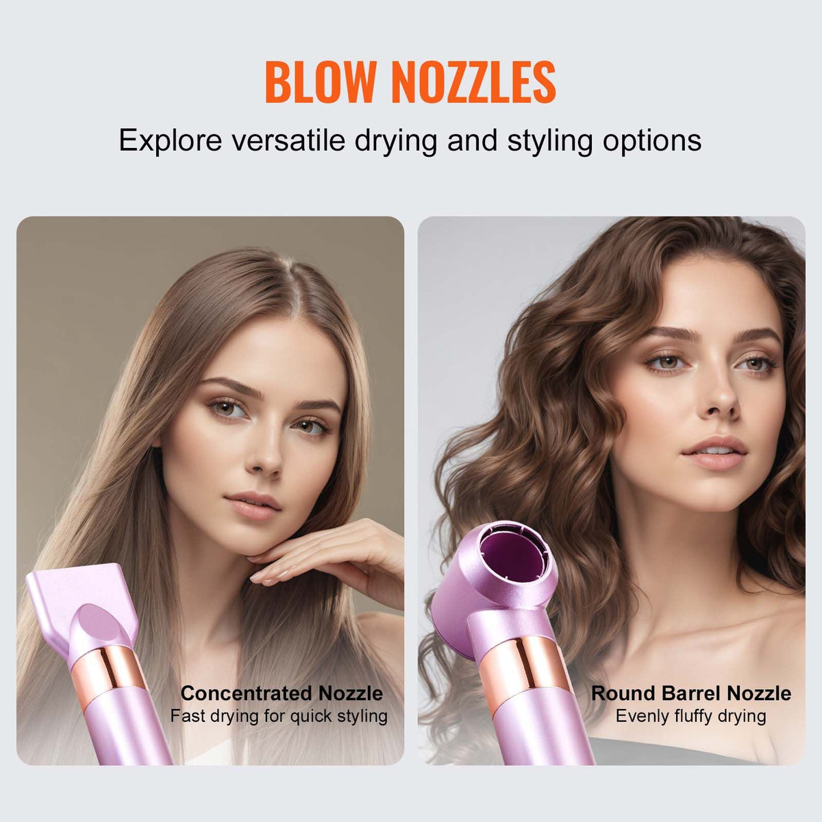 Hair Styler and Dryer Brush, 6-in-1 Multi Air Styler, 110,000RPM High-Speed Ionic Blow Dryer Brush with Brushless Motor, 2 Auto-Wrap Curlers, 3 Brush & 2 Nozzles, Styling Tool for All Hair Type