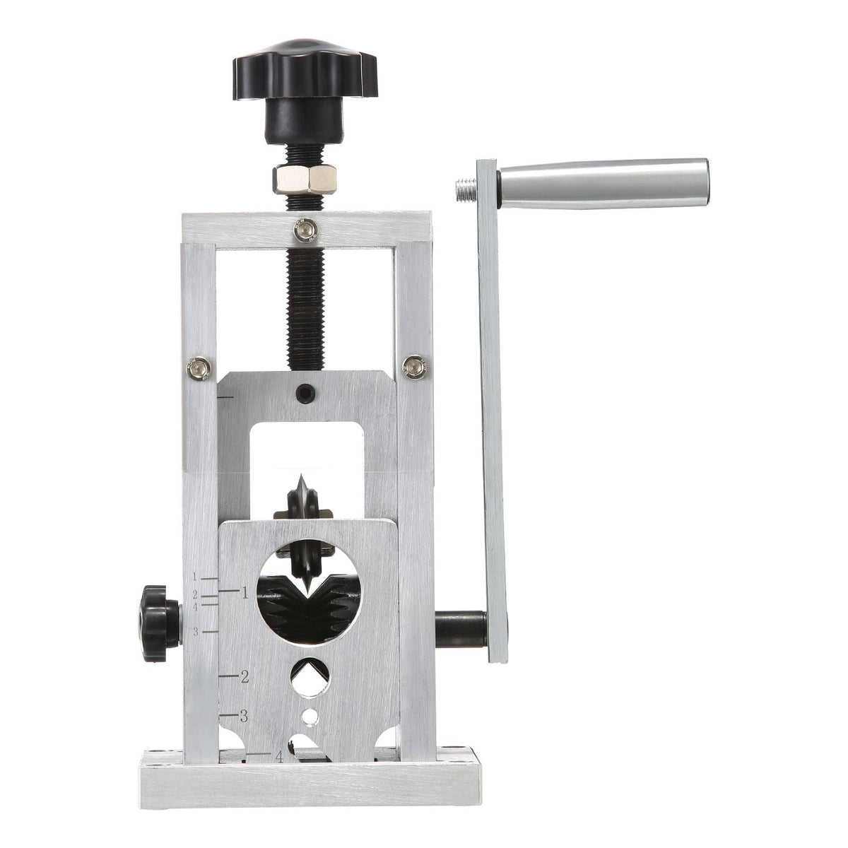 Hand-Operated Wire Stripper, 0.06''-1.5'' Cable Removal Tool, Drill Attachment Option, Clear Depth Gauge, Lightweight Aluminum Build for Efficient Copper Scrap Processing