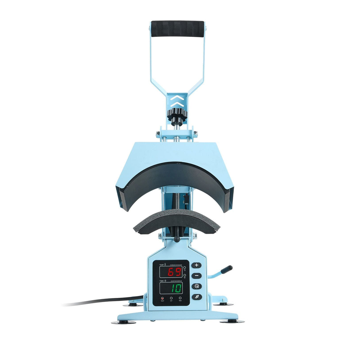 Hat Heat Press Machine, with 4 Interchangeable Platens and Caps Stretcher, Precise Temperature & Time Control, Heat Press for Hats and Caps, for HTV Iron On and Sublimation Projects, Light Blue