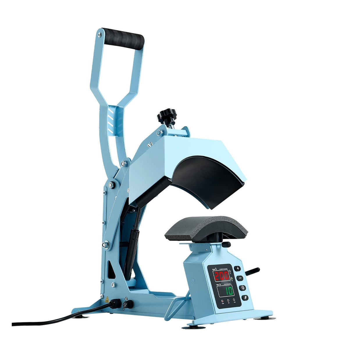 Hat Heat Press Machine, with 4 Interchangeable Platens and Caps Stretcher, Precise Temperature & Time Control, Heat Press for Hats and Caps, for HTV Iron On and Sublimation Projects, Light Blue