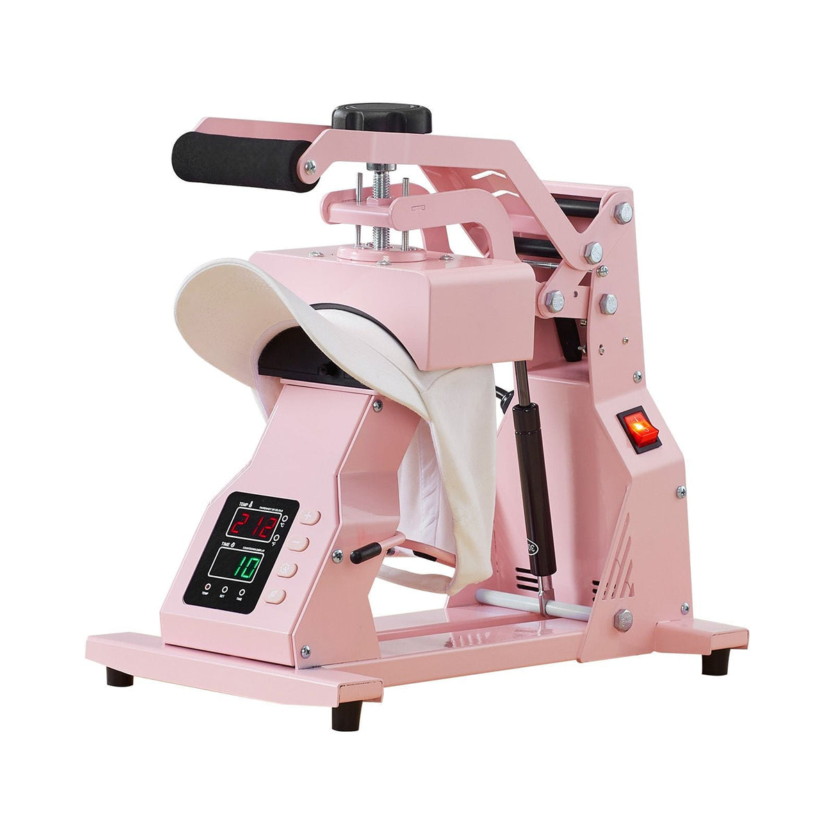 Hat Heat Press Machine, with 4pcs Interchangeable Platens, Precise Temperature and Time Control, Hat Press for HTV Iron On and Sublimation Projects, for Caps, Headbands, Cuffs, Face Masks, Pink