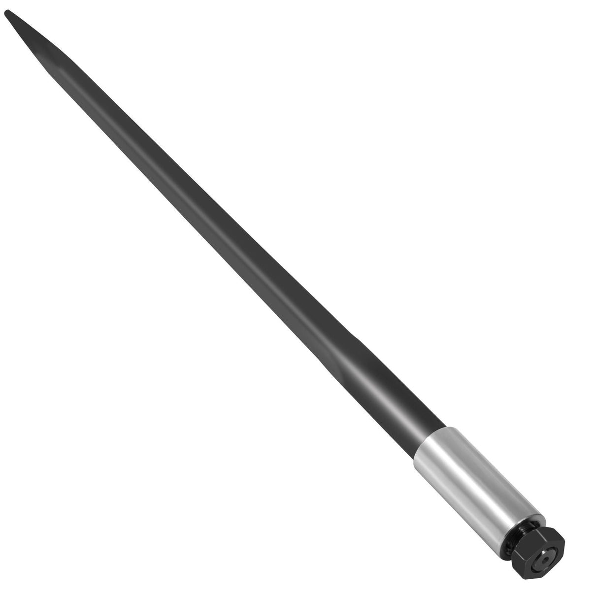 Hay Spear 39\" Bale Spear 3600 lbs Capacity, Bale Spike Quick Attach Square Hay Bale Spears 1 3/4\", Black Coated Bale Forks, Bale Hay Spike with Hex Nut and Sleeve for Buckets Tractors Loaders