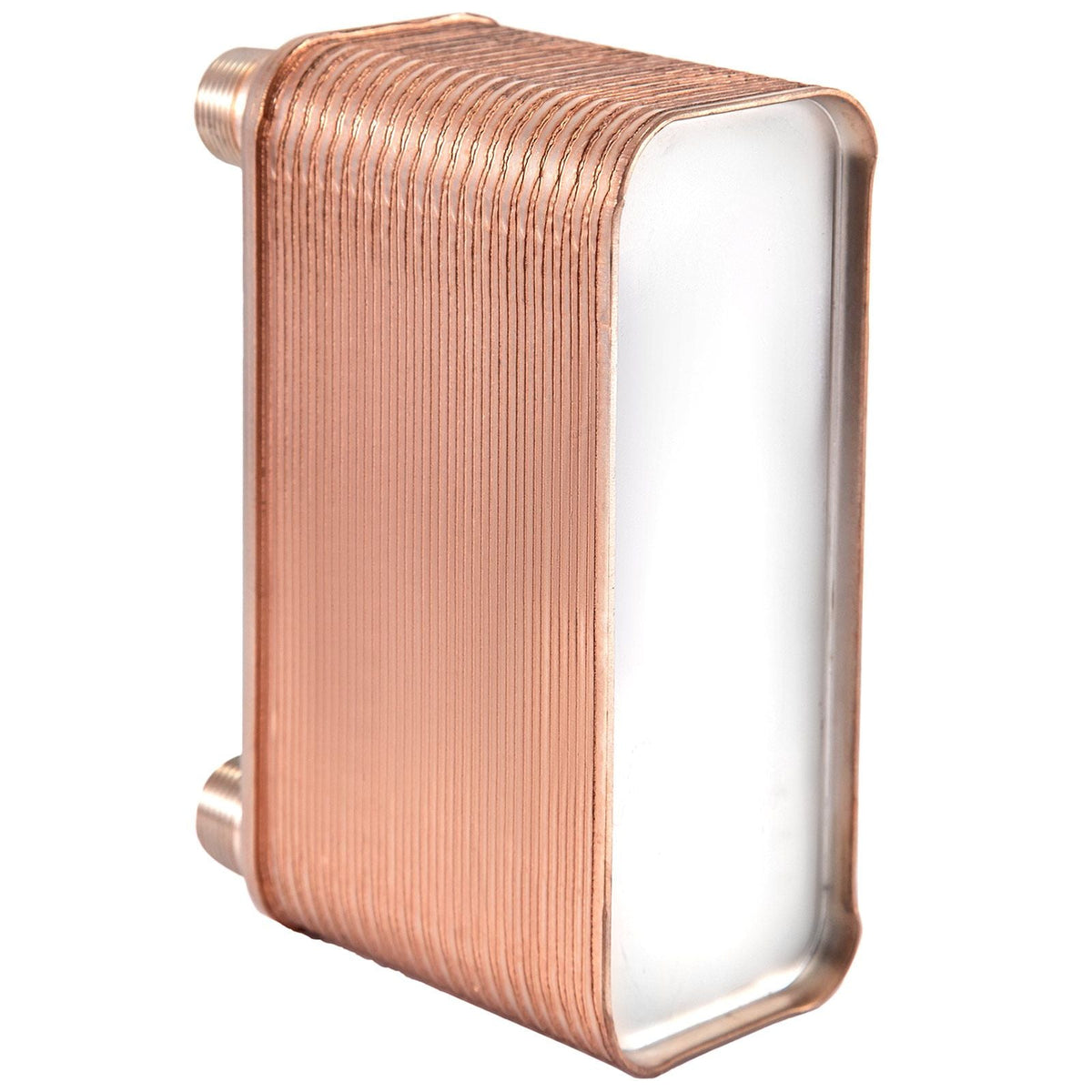 Heat Exchanger 3\"x7.5\" 40 Plates Brazed Plate Heat Exchanger 316L 3/4\" MPT Heat Exchanger B3-12A Beer Wort Chiller for Hydronic Heating