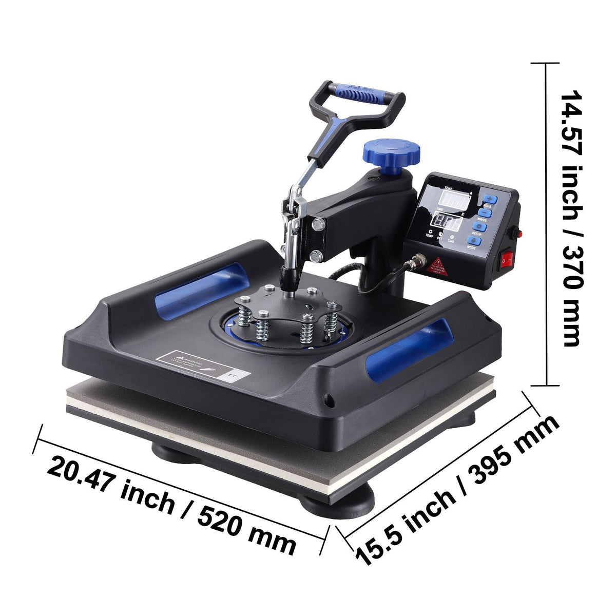 Heat Press 15x15, Upgraded Heat Press Machine 5 in 1, Anti-Scald, Fast-Heating, Swing Away Digital Control Multifunction Heat Press for Sublimation Combo for T-Shirt Hat Cap Mug Plate