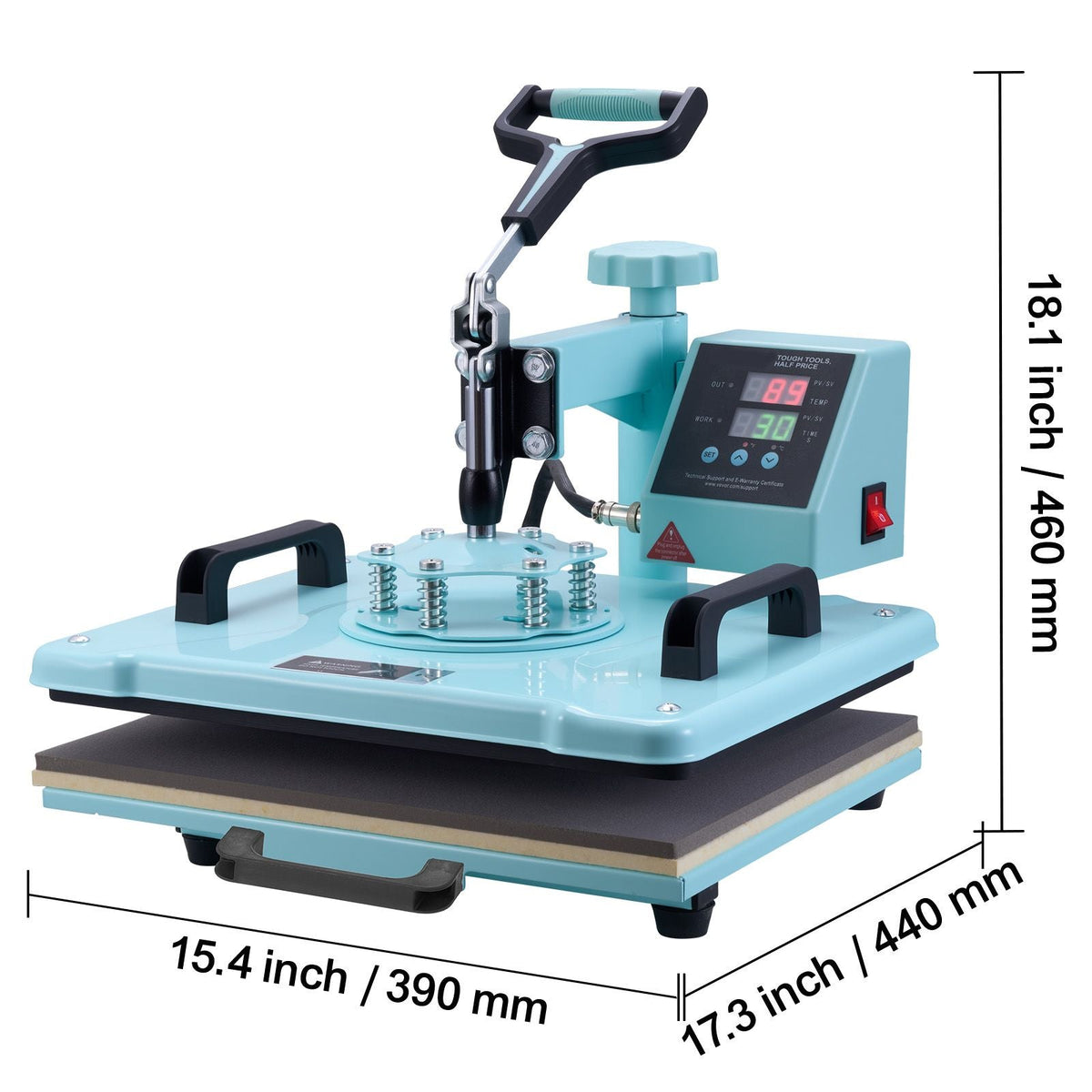 Heat Press Machine, 12 x 15 inch, 2 in 1 Heat Transfer Machine with Hat Press, 360° Swing Away T-Shirt Pressing Machine, Digital Precise Control, Fast Even Heating for T-Shirts/Hats/Caps, Green