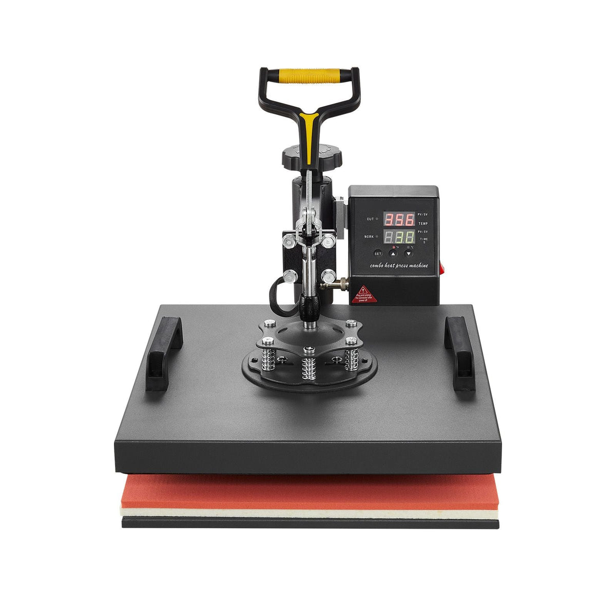 Heat Press Machine, 15 x 15 inch, 2 in 1 Heat Transfer Machine with Hat Press, 360° Swing Away T-Shirt Pressing, Digital Precise Control, Fast Even Heating for T-Shirts/Hats/Caps, Black