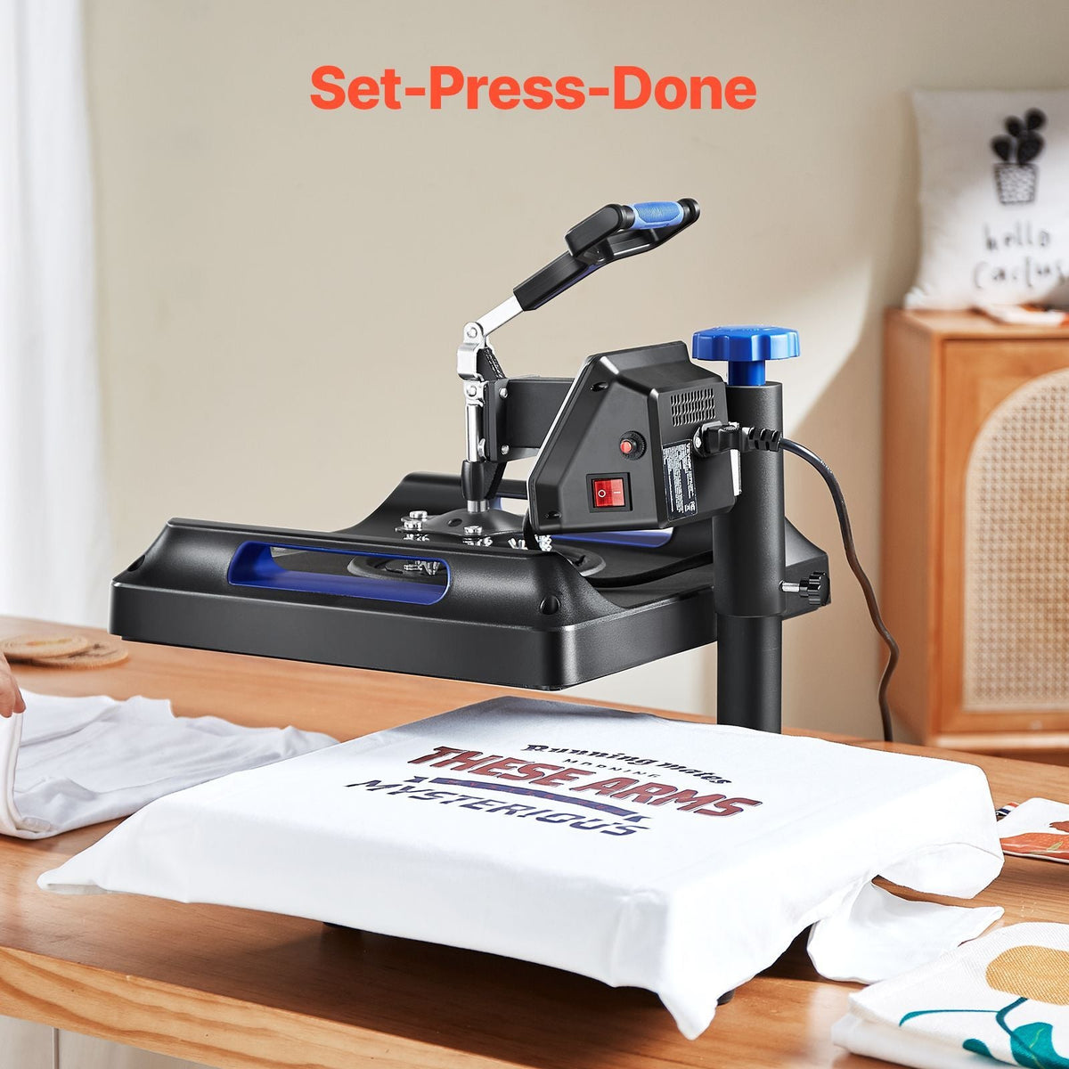 Heat Press Machine 8 in 1 Combo, Heat Press 15x15 in, Swing Away T Shirt Printing Machine Digital Control, Multifunction Transfer Machine Sublimation, for T-Shirt Hat Cap Mug Plate, Blue
