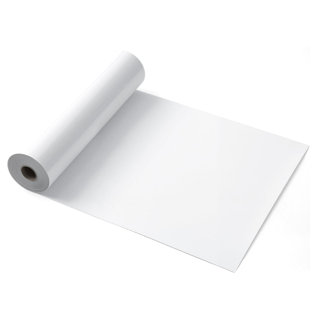 Heat Transfer Vinyl, 12 in x 50 ft, Glossy White HTV Iron on Vinyl Roll, Easy to Cut and Weed, Strong Adhesion, Compatible with Cutting Machines, for Various Materials, T-shirts, Pillows, Hats
