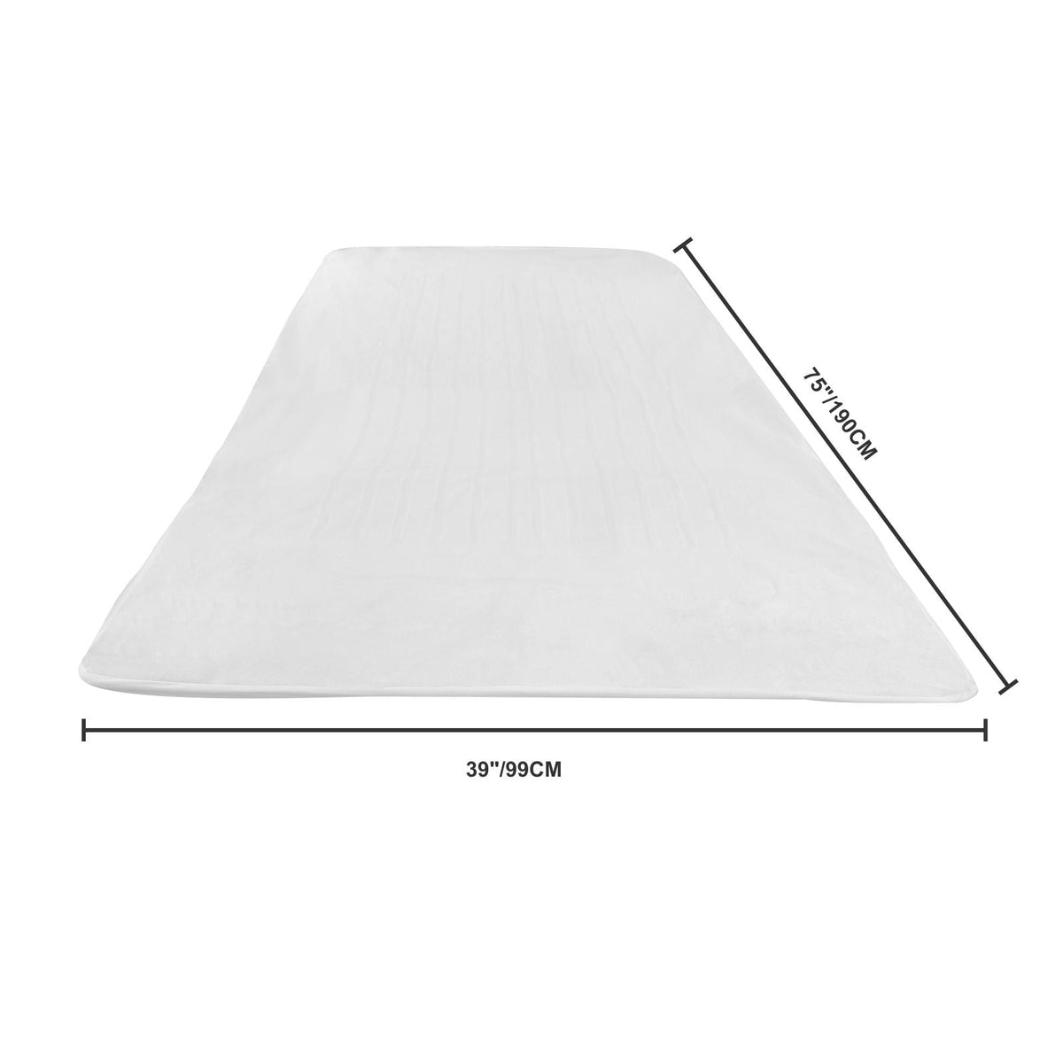 Heated Mattress Pad, 39 x 75 in, Electric Bed Warmer with 1-5 Heat Settings Control, 10-Hour Auto Shut Off, Machine-Wash Breathable Coral Fleece Heating Electric Mattress Sheets, White