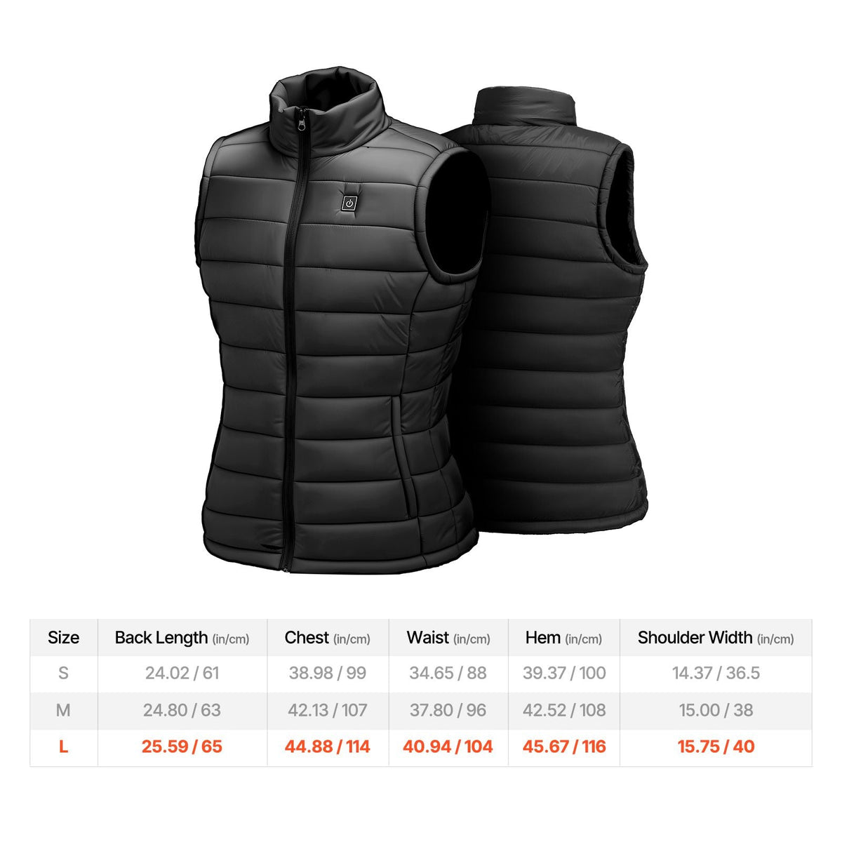 Heated Vest, Women Electric Heating Vest with 16000 mAh Battery Pack, 8 Heating Zones Lightweight Rechargeable Winter-Vest with 3 Levels, for Outdoor Hiking Camping Fishing Skiing, Size L