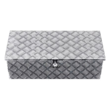 Heavy Duty Aluminum Truck Bed Tool Box, Stripes Plated Tool Box with Side Handle and Lock Keys, Storage Toolbox Chest Organizer for Trailer, Pickup, Truck Bed, RV, 30"x13"x9.6", Silver
