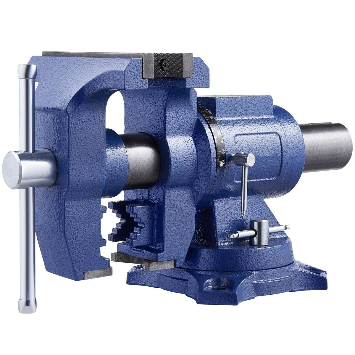 Heavy Duty Bench Vise, 6-1/2" Jaw Width, 5" Max Jaw Opening Multi-Purpose Ductile Iron Bench Vise with Anvil, 360° Swivel Base Head, 3" Throat, 5620 lbs Clamp Force