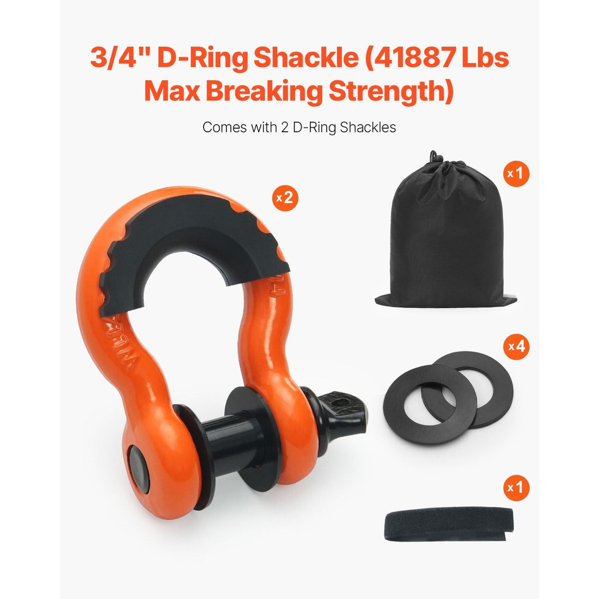 Heavy Duty Tow Strap Recovery Kit 3 in x 30 ft (MBS-36,000 lbs) Tree Saver Winch Strap, Triple Reinforced Loop & Protective Sleeves & Storage Bag, 3/4" D-Ring Shackles, for Truck Jeep SUV ATV