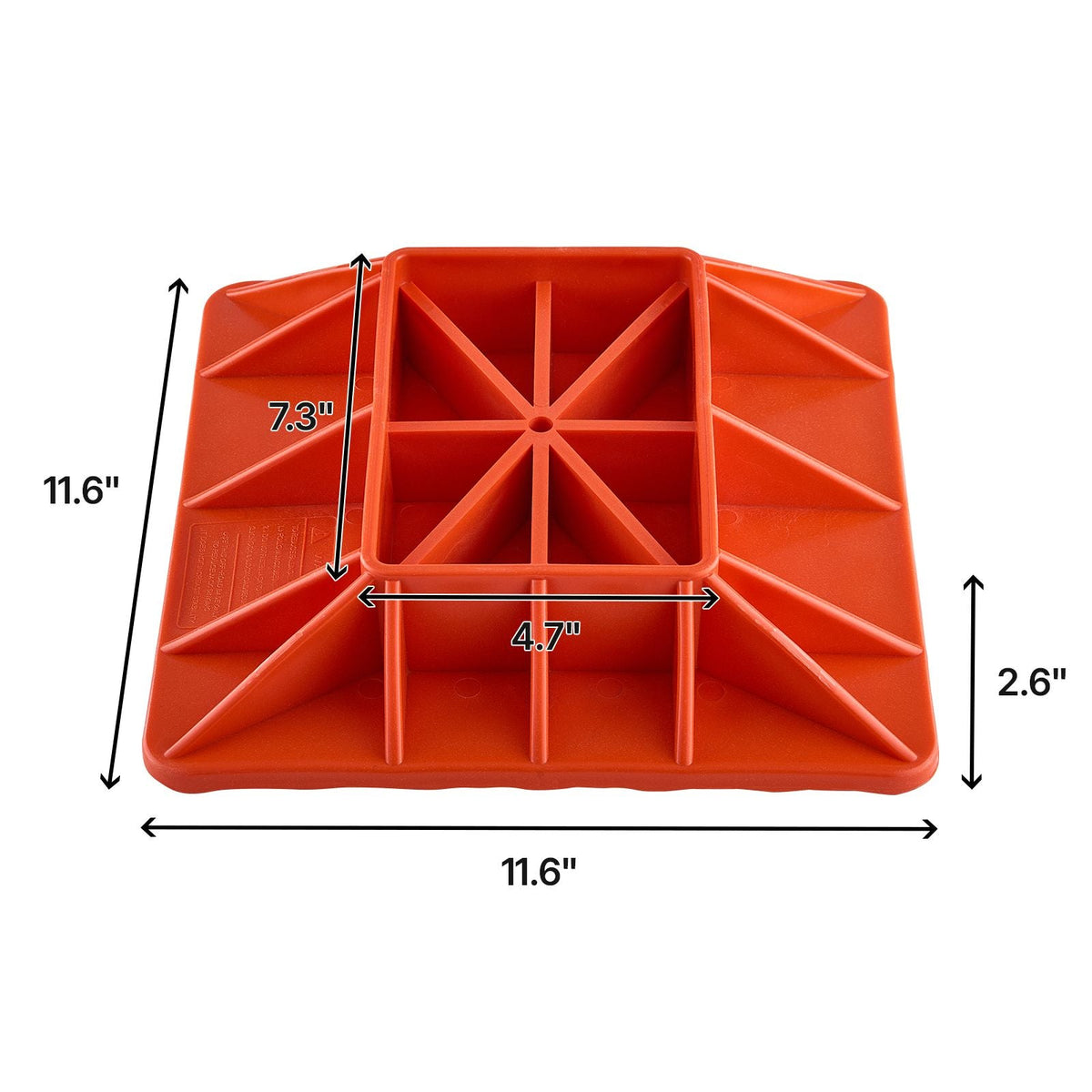 High Lift Jack Base and Handle Keeper, 11.6" x 11.6" Off Road Jack Stand Base with 7000 Pound Capacity, Heavy-Duty Farm Jacks Support Stand for Most Jacks with 7.3" x 4.7" Base, Red